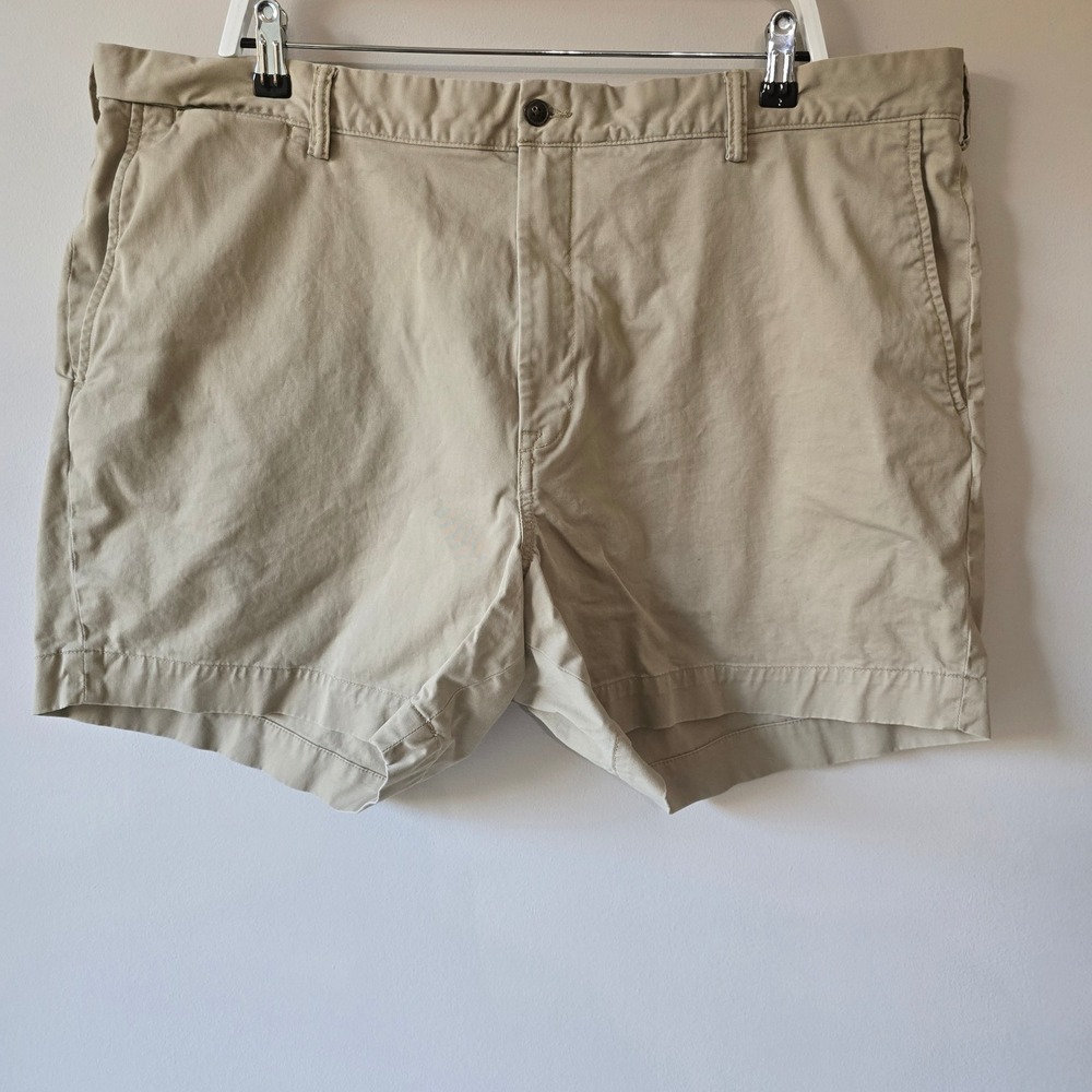 Polo Ralph Lauren Mens Classic Fit 6" Chino Shorts Tan Khaki Stretch Size 42